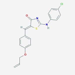molecular formula C19H15ClN2O2S B441735 5-[4-(Allyloxy)benzylidene]-2-[(4-chlorophenyl)imino]-1,3-thiazolidin-4-one CAS No. 355000-30-5