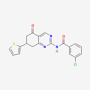 3-chloro-N-(5-oxo-7-(thiophen-2-yl)-5,6,7,8-tetrahydroquinazolin-2-yl)benzamide