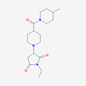 1-ETHYL-3-{4-[(4-METHYLPIPERIDINO)CARBONYL]PIPERIDINO}DIHYDRO-1H-PYRROLE-2,5-DIONE