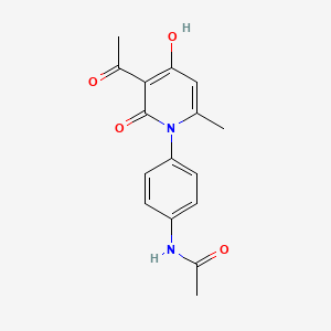 N-[4-(3-acetyl-4-hydroxy-6-methyl-2-oxopyridin-1-yl)phenyl]acetamide