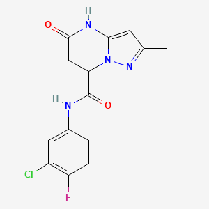 N-(3-chloro-4-fluorophenyl)-2-methyl-5-oxo-4,5,6,7-tetrahydropyrazolo[1,5-a]pyrimidine-7-carboxamide