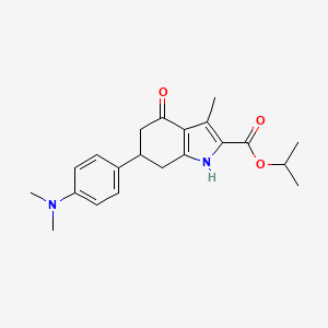 propan-2-yl 6-[4-(dimethylamino)phenyl]-3-methyl-4-oxo-4,5,6,7-tetrahydro-1H-indole-2-carboxylate