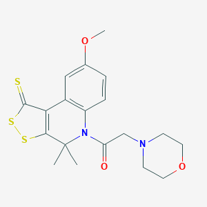 molecular formula C19H22N2O3S3 B441756 8-methoxy-4,4-dimethyl-5-(4-morpholinylacetyl)-4,5-dihydro-1H-[1,2]dithiolo[3,4-c]quinoline-1-thione CAS No. 354156-14-2