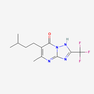 molecular formula C12H15F3N4O B4417610 5-methyl-6-(3-methylbutyl)-2-(trifluoromethyl)[1,2,4]triazolo[1,5-a]pyrimidin-7(4H)-one 