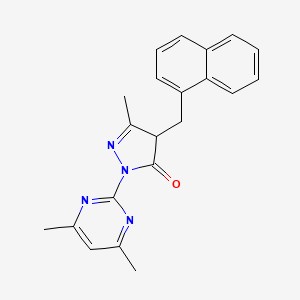 molecular formula C21H20N4O B4417624 2-(4,6-dimethylpyrimidin-2-yl)-5-methyl-4-(naphthalen-1-ylmethyl)-2,4-dihydro-3H-pyrazol-3-one 