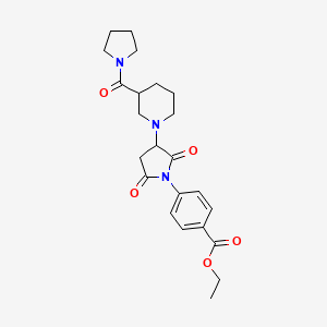 Ethyl 4-{2,5-dioxo-3-[3-(pyrrolidin-1-ylcarbonyl)piperidin-1-yl]pyrrolidin-1-yl}benzoate