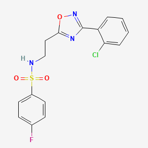 N-{2-[3-(2-Chlorophenyl)-1,2,4-oxadiazol-5-YL]ethyl}-4-fluorobenzene-1-sulfonamide