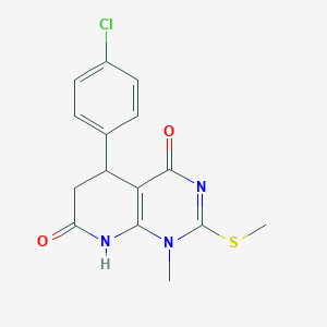 5-(4-chlorophenyl)-1-methyl-2-(methylthio)-5,8-dihydropyrido[2,3-d]pyrimidine-4,7(1H,6H)-dione