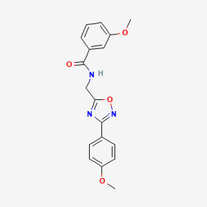 molecular formula C18H17N3O4 B4417828 3-methoxy-N-{[3-(4-methoxyphenyl)-1,2,4-oxadiazol-5-yl]methyl}benzamide 