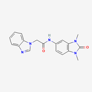 molecular formula C18H17N5O2 B4417851 2-(1H-benzimidazol-1-yl)-N-(1,3-dimethyl-2-oxo-2,3-dihydro-1H-benzimidazol-5-yl)acetamide 