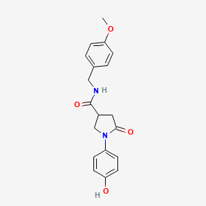 1-(4-hydroxyphenyl)-N-[(4-methoxyphenyl)methyl]-5-oxopyrrolidine-3-carboxamide