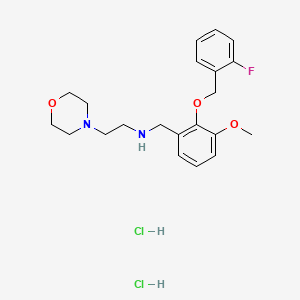 molecular formula C21H29Cl2FN2O3 B4417952 N-{2-[(2-fluorobenzyl)oxy]-3-methoxybenzyl}-2-(4-morpholinyl)ethanamine dihydrochloride 