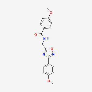 molecular formula C18H17N3O4 B4417954 4-methoxy-N-{[3-(4-methoxyphenyl)-1,2,4-oxadiazol-5-yl]methyl}benzamide 