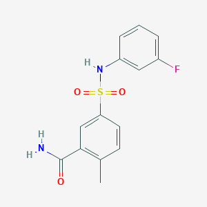 5-[(3-Fluorophenyl)sulfamoyl]-2-methylbenzamide