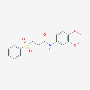 N~1~-(2,3-dihydro-1,4-benzodioxin-6-yl)-3-(phenylsulfonyl)propanamide