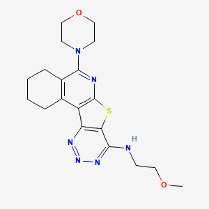 N-(2-methoxyethyl)-8-morpholin-4-yl-11-thia-9,14,15,16-tetrazatetracyclo[8.7.0.02,7.012,17]heptadeca-1(10),2(7),8,12(17),13,15-hexaen-13-amine