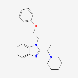 molecular formula C22H27N3O B4418283 1-(2-phenoxyethyl)-2-[1-(piperidin-1-yl)ethyl]-1H-1,3-benzodiazole 