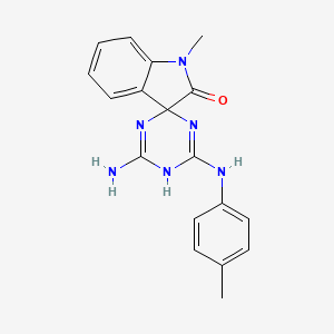 molecular formula C18H18N6O B4418311 4'-amino-1-methyl-6'-[(4-methylphenyl)amino]-5'H-spiro[indole-3,2'-[1,3,5]triazin]-2(1H)-one 