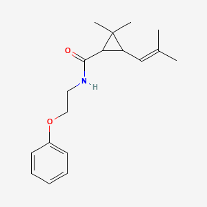 molecular formula C18H25NO2 B4418397 2,2-dimethyl-3-(2-methylprop-1-en-1-yl)-N-(2-phenoxyethyl)cyclopropanecarboxamide 