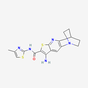 molecular formula C17H17N5OS2 B4418471 8-amino-N-(4-methyl-1,3-thiazol-2-yl)-3,4-dihydro-2H-1,4-ethanothieno[2,3-b][1,5]naphthyridine-7-carboxamide 