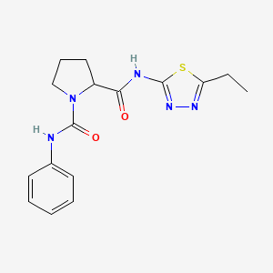 molecular formula C16H19N5O2S B4418501 N~2~-(5-ethyl-1,3,4-thiadiazol-2-yl)-N~1~-phenylpyrrolidine-1,2-dicarboxamide 