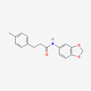 molecular formula C17H17NO3 B4418524 N-1,3-benzodioxol-5-yl-3-(4-methylphenyl)propanamide 