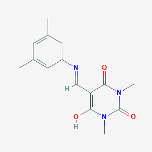molecular formula C15H17N3O3 B441854 5-[(3,5-dimethylanilino)methylene]-1,3-dimethyl-2,4,6(1H,3H,5H)-pyrimidinetrione CAS No. 355001-33-1