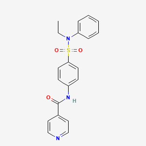 molecular formula C20H19N3O3S B4418552 N-(4-{[ethyl(phenyl)amino]sulfonyl}phenyl)isonicotinamide 