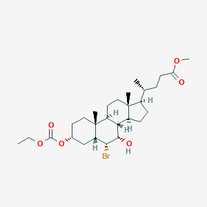 B044186 Methyl (4R)-4-[(3R,5R,6R,7S,8S,9S,10R,13R,14S,17R)-6-bromo-3-ethoxycarbonyloxy-7-hydroxy-10,13-dimethyl-2,3,4,5,6,7,8,9,11,12,14,15,16,17-tetradecahydro-1H-cyclopenta[a]phenanthren-17-yl]pentanoate CAS No. 125112-74-5