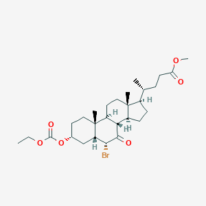 B044187 methyl (4R)-4-[(3R,5R,6R,8S,9S,10R,13R,14S,17R)-6-bromo-3-ethoxycarbonyloxy-10,13-dimethyl-7-oxo-1,2,3,4,5,6,8,9,11,12,14,15,16,17-tetradecahydrocyclopenta[a]phenanthren-17-yl]pentanoate CAS No. 125112-73-4