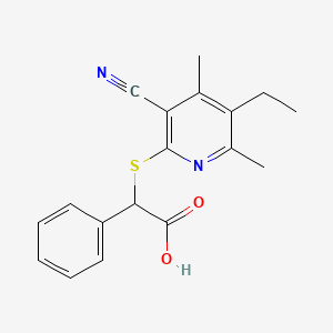 [(3-Cyano-5-ethyl-4,6-dimethylpyridin-2-yl)sulfanyl](phenyl)acetic acid