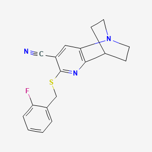 6-[(2-fluorobenzyl)sulfanyl]-3,4-dihydro-2H-1,4-ethano-1,5-naphthyridine-7-carbonitrile