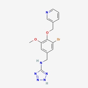 N-{[3-BROMO-5-METHOXY-4-(PYRIDIN-3-YLMETHOXY)PHENYL]METHYL}-2H-1,2,3,4-TETRAZOL-5-AMINE