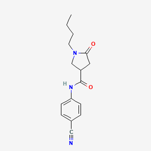 molecular formula C16H19N3O2 B4419018 1-butyl-N-(4-cyanophenyl)-5-oxopyrrolidine-3-carboxamide 