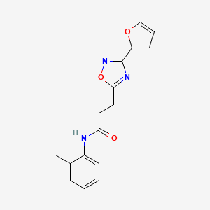 molecular formula C16H15N3O3 B4419073 3-[3-(furan-2-yl)-1,2,4-oxadiazol-5-yl]-N-(2-methylphenyl)propanamide 