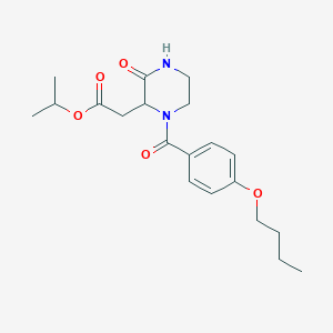 molecular formula C20H28N2O5 B4419101 isopropyl [1-(4-butoxybenzoyl)-3-oxo-2-piperazinyl]acetate 