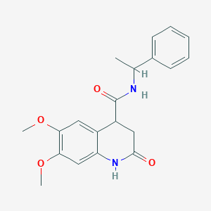 molecular formula C20H22N2O4 B4419103 6,7-dimethoxy-2-oxo-N-(1-phenylethyl)-1,2,3,4-tetrahydroquinoline-4-carboxamide 