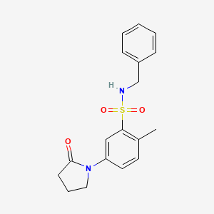 N-benzyl-2-methyl-5-(2-oxopyrrolidin-1-yl)benzenesulfonamide