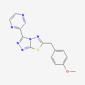 6-(4-METHOXYBENZYL)-3-(2-PYRAZINYL)[1,2,4]TRIAZOLO[3,4-B][1,3,4]THIADIAZOLE