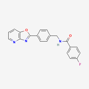 4-FLUORO-N-[(4-{[1,3]OXAZOLO[4,5-B]PYRIDIN-2-YL}PHENYL)METHYL]BENZAMIDE