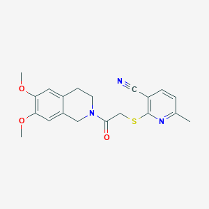 2-[2-(6,7-dimethoxy-3,4-dihydro-1H-isoquinolin-2-yl)-2-oxoethyl]sulfanyl-6-methylpyridine-3-carbonitrile