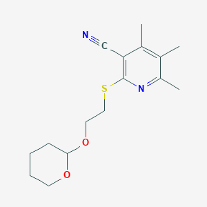 molecular formula C16H22N2O2S B4419227 4,5,6-Trimethyl-2-[2-(oxan-2-yloxy)ethylsulfanyl]pyridine-3-carbonitrile 