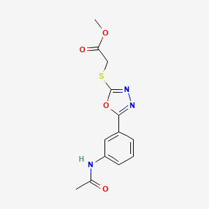 molecular formula C13H13N3O4S B4419247 Methyl 2-[[5-(3-acetamidophenyl)-1,3,4-oxadiazol-2-yl]sulfanyl]acetate 