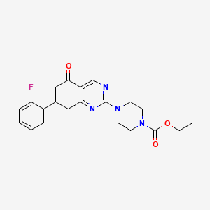 ethyl 4-[7-(2-fluorophenyl)-5-oxo-5,6,7,8-tetrahydroquinazolin-2-yl]piperazine-1-carboxylate