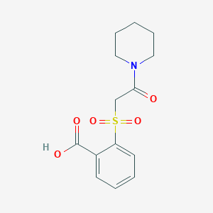 molecular formula C14H17NO5S B4419262 2-[(2-OXO-2-PIPERIDINOETHYL)SULFONYL]BENZOIC ACID 