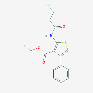 molecular formula C16H16ClNO3S B441927 2-(3-氯丙酰胺基)-4-苯基噻吩-3-羧酸乙酯 CAS No. 355003-70-2
