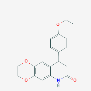 molecular formula C20H21NO4 B4419291 9-[4-(PROPAN-2-YLOXY)PHENYL]-2H,3H,6H,7H,8H,9H-[1,4]DIOXINO[2,3-G]QUINOLIN-7-ONE 