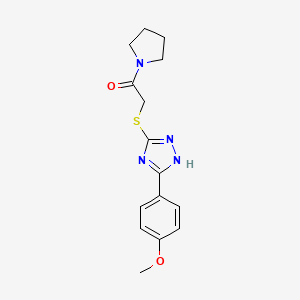 molecular formula C15H18N4O2S B4419313 3-(4-methoxyphenyl)-5-[(2-oxo-2-pyrrolidin-1-ylethyl)thio]-4H-1,2,4-triazole 