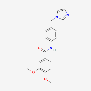 molecular formula C19H19N3O3 B4419325 N-[4-(1H-imidazol-1-ylmethyl)phenyl]-3,4-dimethoxybenzamide 