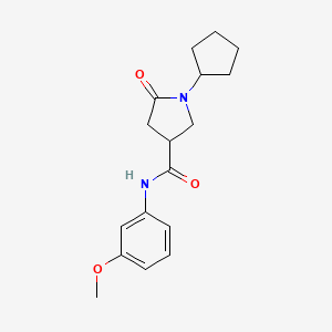 1-cyclopentyl-N-(3-methoxyphenyl)-5-oxopyrrolidine-3-carboxamide